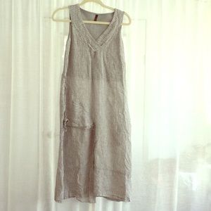 Italian Linen tank dress with pocket, size L